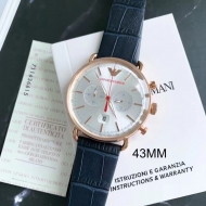 엠포리오아르마니 남성시계 쿼츠시계 크로노 가죽 AR11123