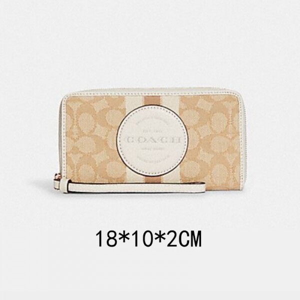 블링크,COACH C9073light-khaki 지갑 캔버스 라운드 패스너 지퍼 모노그램