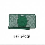 COACH C9073green 지갑 캔버스 라운드 패스너 지퍼 모노그램