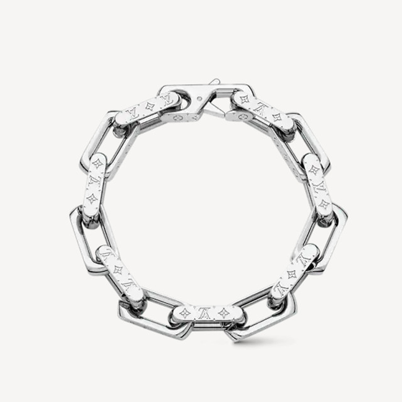 루이비통 모노그램 체인 브레이슬릿 실버 남성용 M64223 M00309